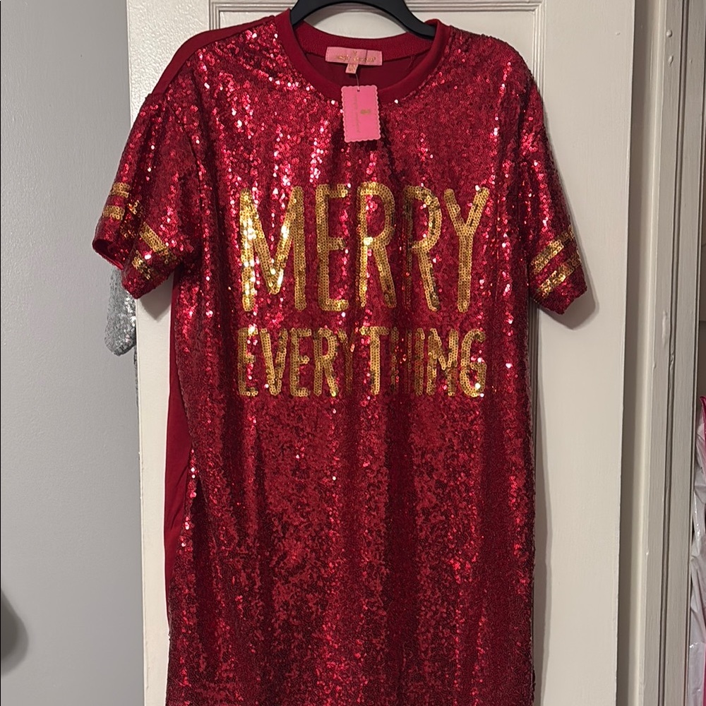 Simply Southern Red and Gold Sequin Tunic